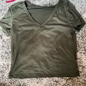 green crop top